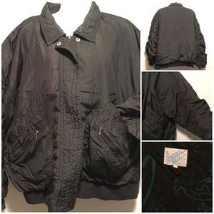 Vintage Rainbow West Black Puffer Jacket - Large